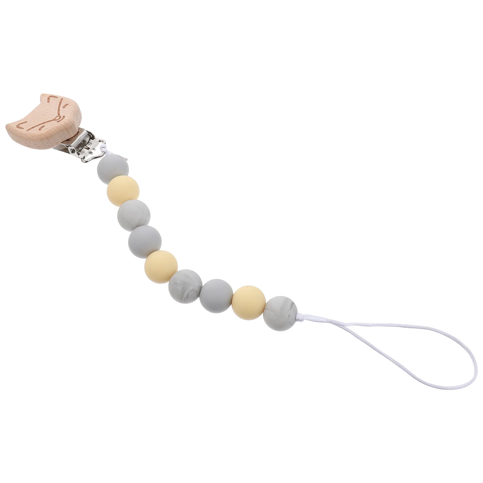 

1Pcs Baby Pacifier Clip Wood and Silicone Bead Infant Teething Chain Holder Stroller Pendant Pacifier Clip Infant Teething Chain