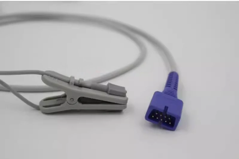 

GE DASH 2500 1800 Animal Tongue Clip 9-Needle Oxygen Probe NELLCOR OXIMAX