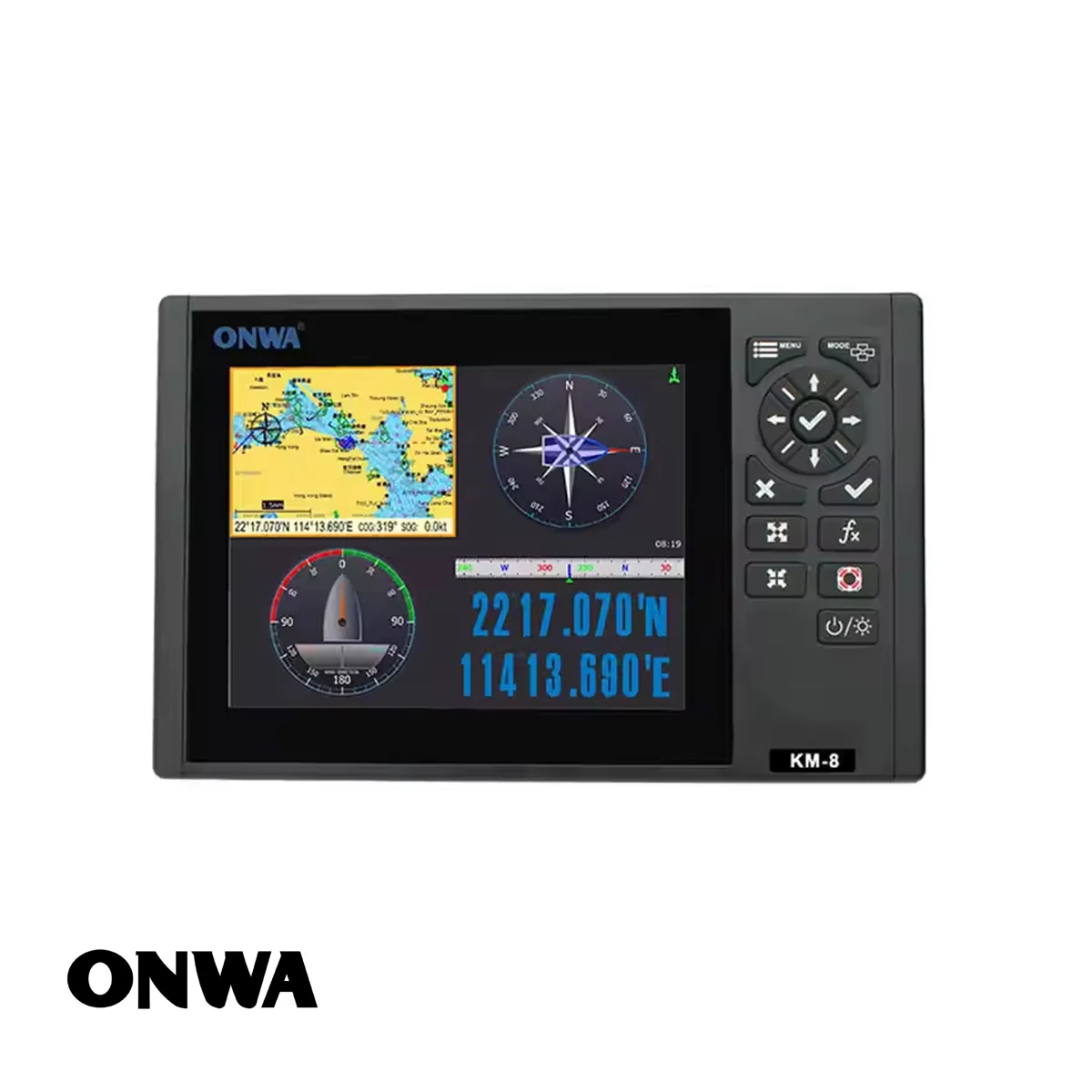 ONWA KM-8 8-inch Marine GPS Chart Plotter Multi Function Display Support nmea2000 and nmea0183