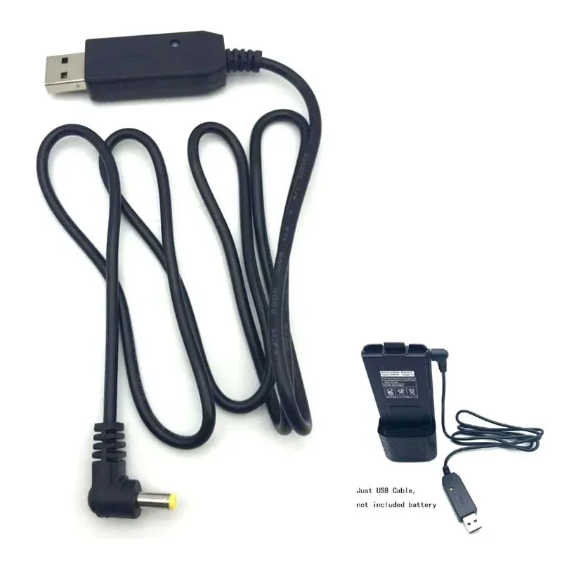 LED 표시등이 있는 USB 충전기 케이블, BaoFeng UV5RE UV-5R 3800mAh 연장 배터리 UVB2 BF-UVB3 플러스 UV-S9 워키토키용