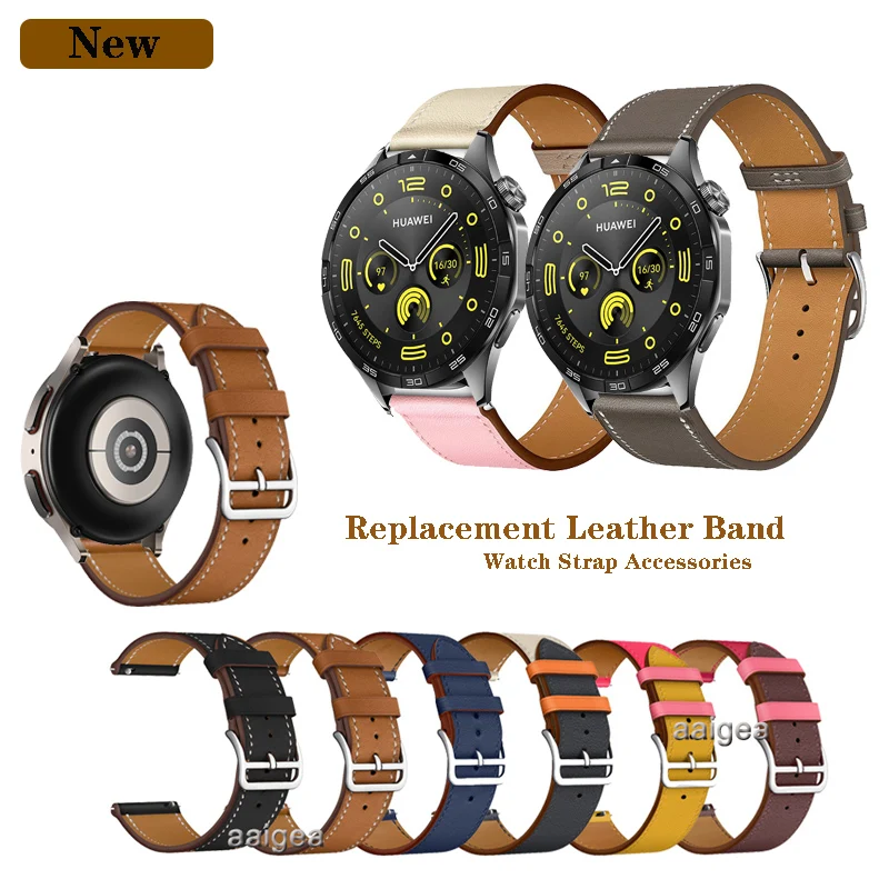 

20mm 22mm Leather Watch Band Strap for Huawei Watch GT 2 3 42mm 46mm 2e GT2 Pro GT3 SE GT4 46mm