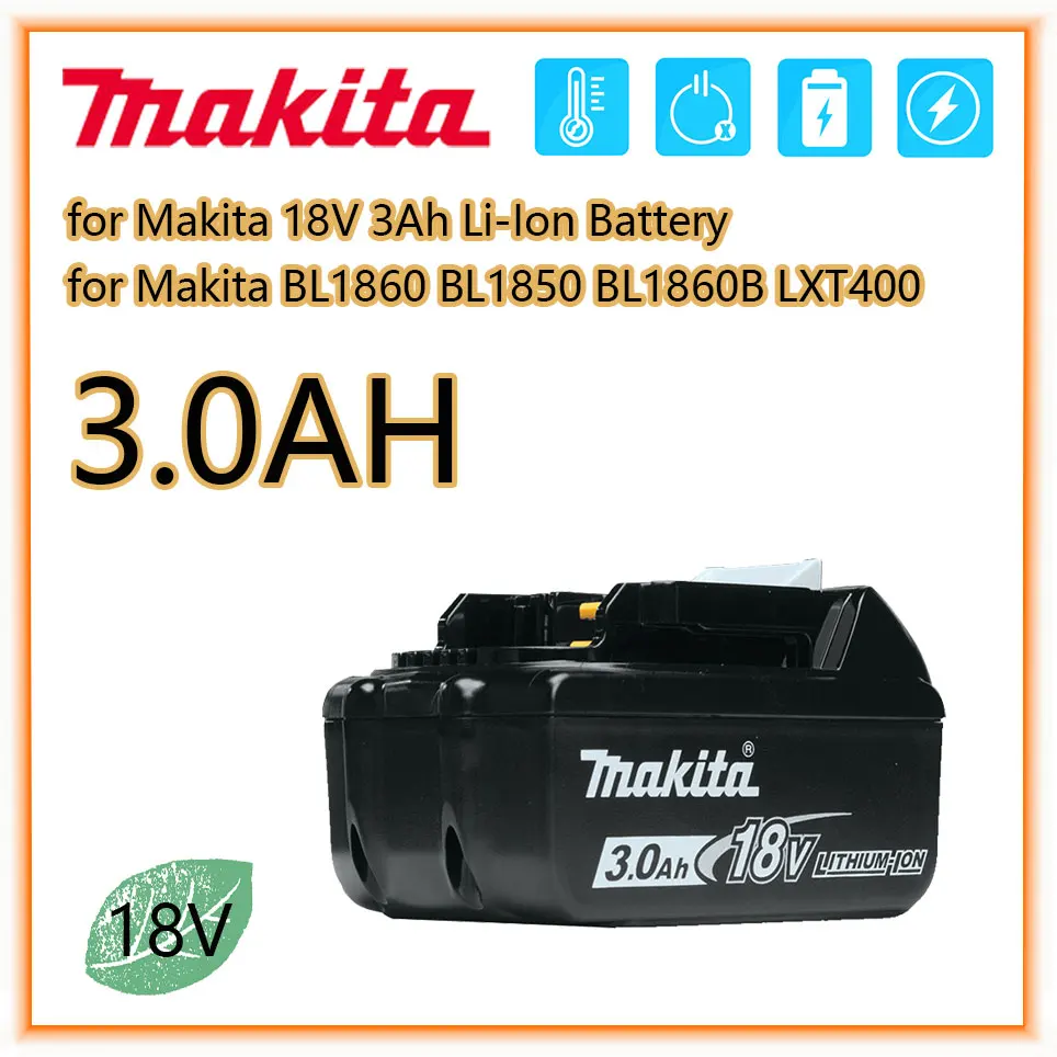 

Makita Original 18V 3.0AH 5.0AH 6.0AH Rechargeable Power Tools Battery with LED Li-ion Replacement LXT BL1860B BL1860 BL1850