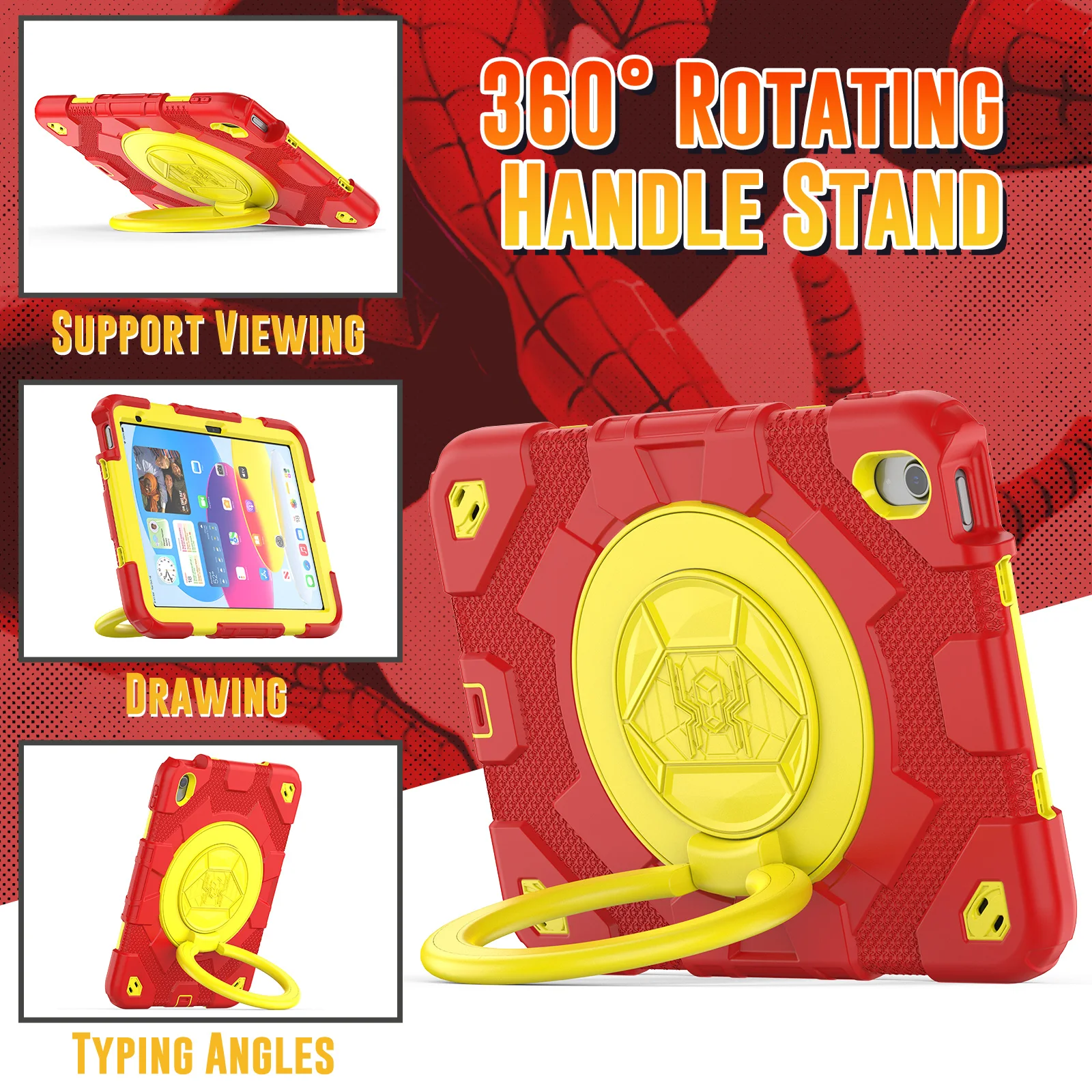 

10,9 дюймов iPad 10 детских чехлов для планшетов для iPad 10 10 2022 чехол A2757 A2696 портативный вращающийся противоударный силиконовый чехол-подставка для ПК