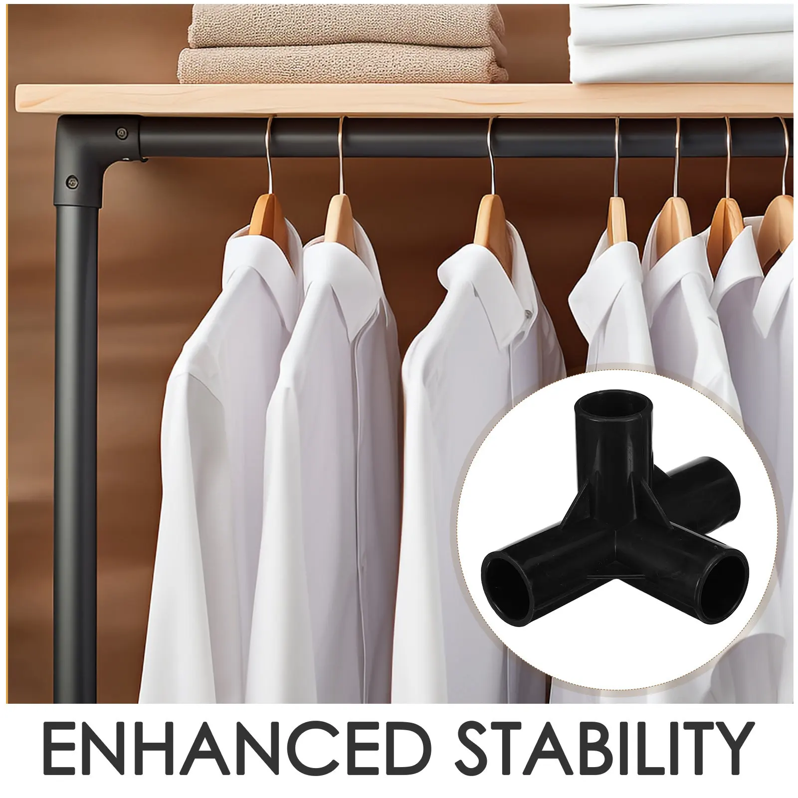 

10Pcs DIY Shoe Rack 90 Degree Corner Shelf Pipe Connectors Closet Pole Adapter Clothes Storage Wardrobe Furniture Joint Fittings