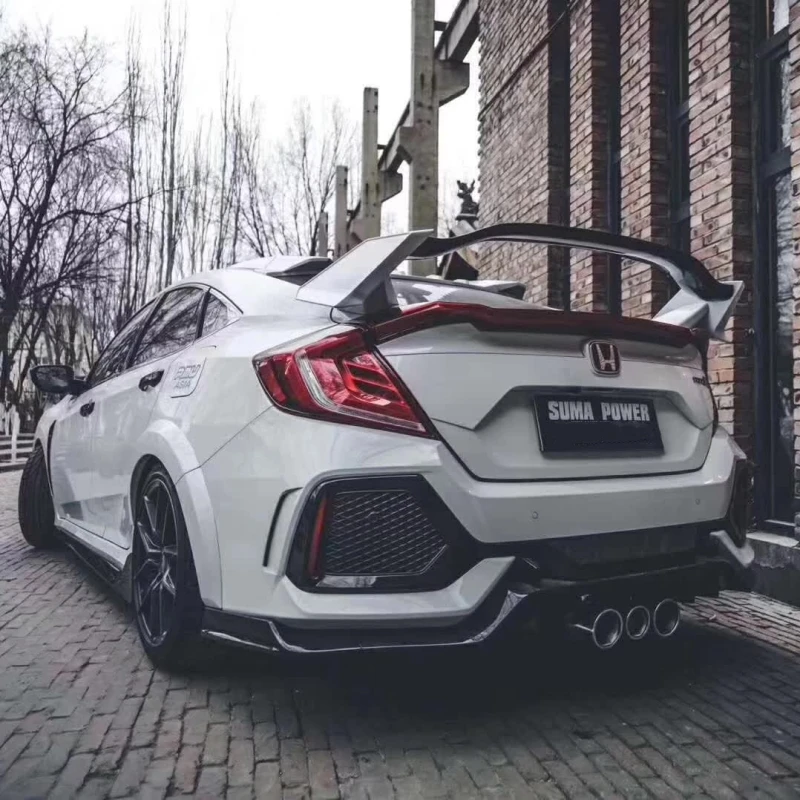 Body Kit Front Rear Bumper Assembly Grille for Civic 10th Upgrade Type-R Style Side Skirt Engine Hood Spoiler Exterior Part