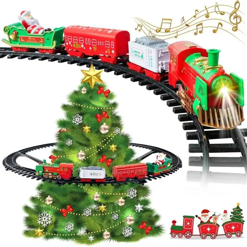 Hangable Christmas Train Set Around Under The Christmas Tree Hanging Ornaments Children's Early Educational Electric Toys Gifts