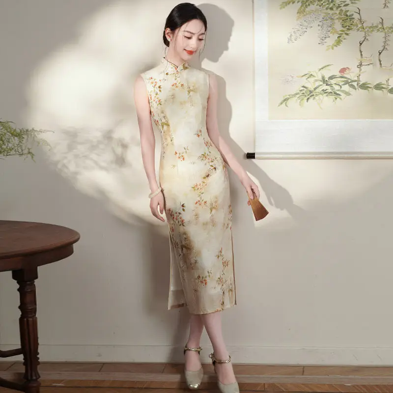 

Sleeveless New Chinese Long Style Improved Cheongsam 2026 New Young Style Women's Daily Summer Qipao Dress