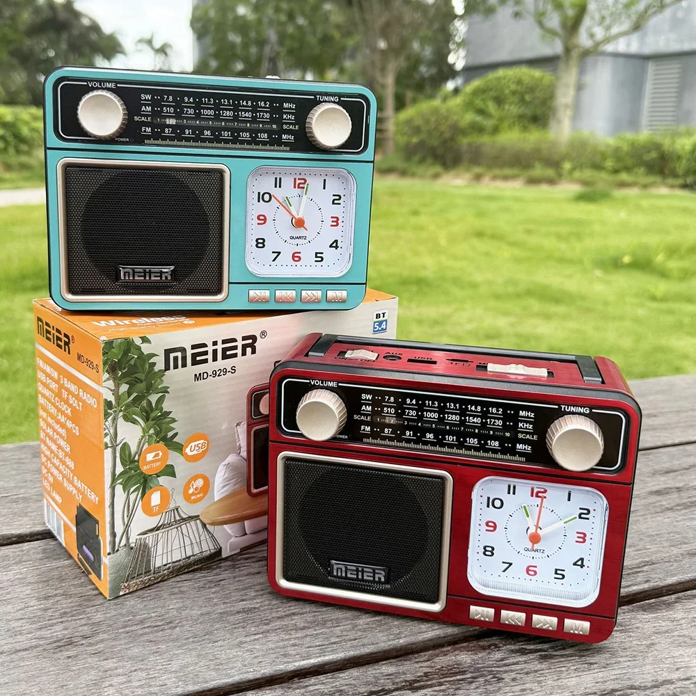 MD-929-S レトロラジオ Bluetoothスピーカー FM SW AM 3バンドラジオ