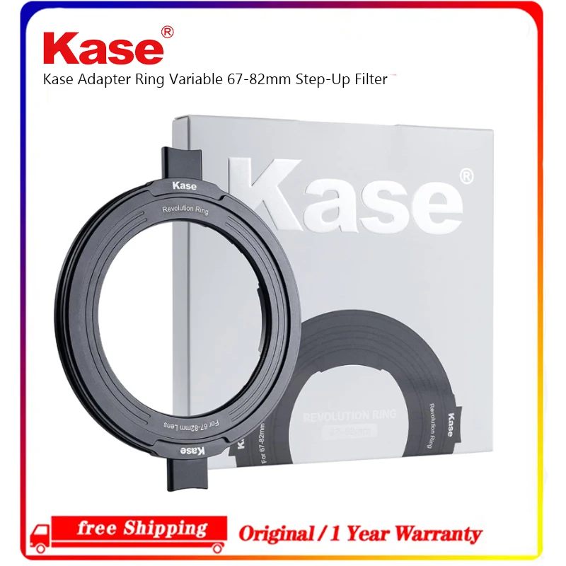 Kase Revolution Ring 67-82mm Variable Step-Up Filter Adapter Ring Adjustable for 67/72/77/82mm Lens Use With 82mm Camera Filter