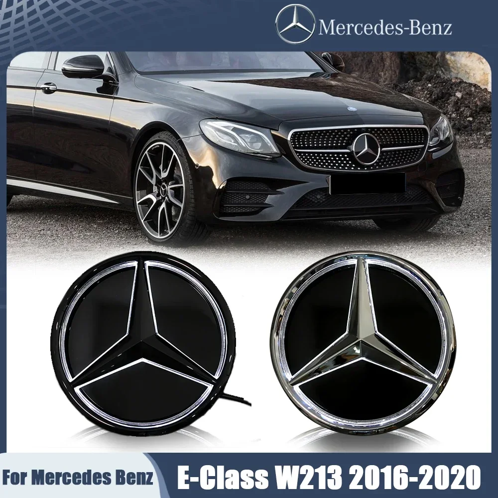 

Hot Silver Border And Black Border LED Mirror Emblem Illuminated Star Front Grille Emblem Light For Mercedes Benz E Car Sticker