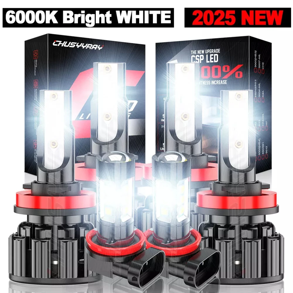 

For Jeep Grand Cherokee 2019-2021 6x Canbus H11 H9 H8 LED Hi/Low Beam+Fog Lamp Bulb Combo 12V 6000K 100000LM 500% Super Bright