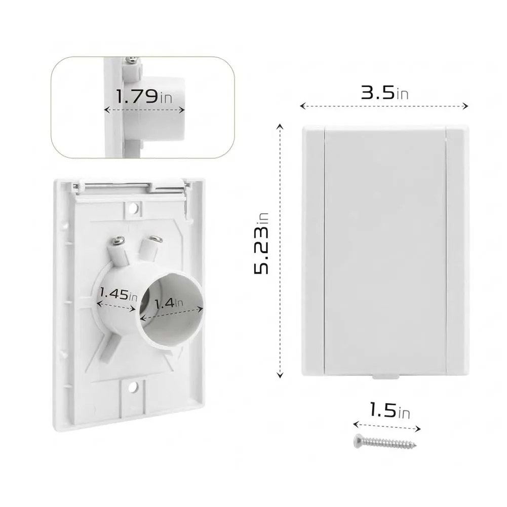 Wall Inlet Valve Cover Plate Designed Specifically for Nutone Central For Vacuum Cleaners to Preserve Suction Strength Over Time