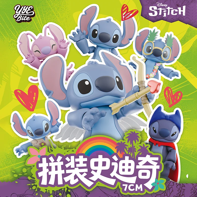

Сборка Disney Stitch, слепая коробка, детская головоломка, настольная модель, подвижный шарнирный орнамент, сюрприз, подарок на день рождения