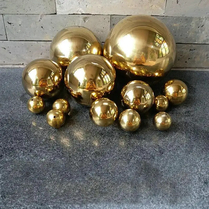 201 Stainless Steel Ball Sphere Mirror Titanium Gold Hollow Ball Home Garden Decoration Supplies Ornament 25mm~200mm