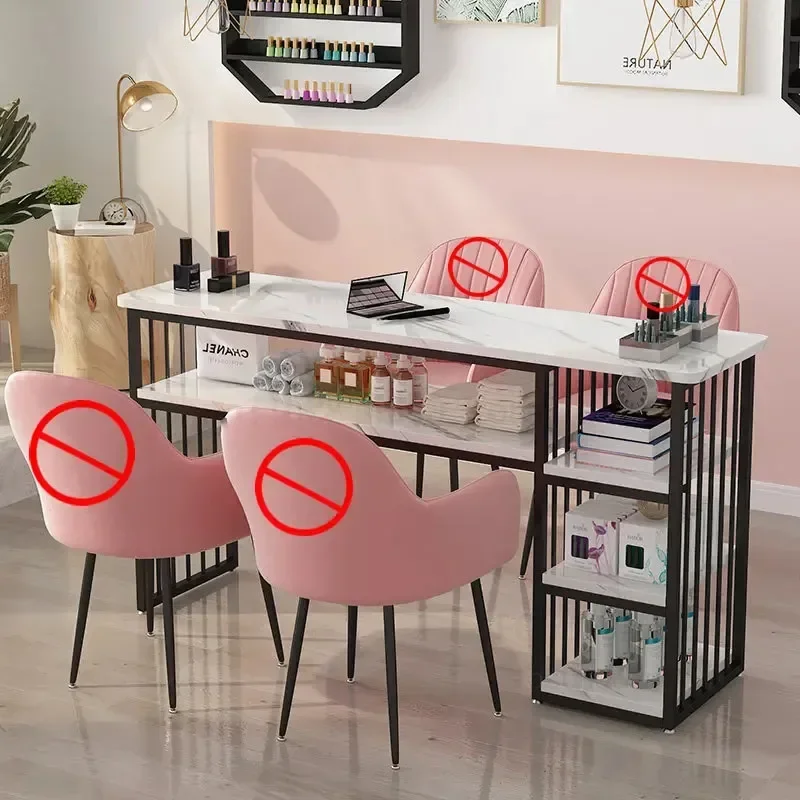 Ensemble de table à ongles et chaises en fer, table de manucure professionnelle, salon de beauté, salon de beauté simple, chambre à coucher, maquillage, maison créative, moderne