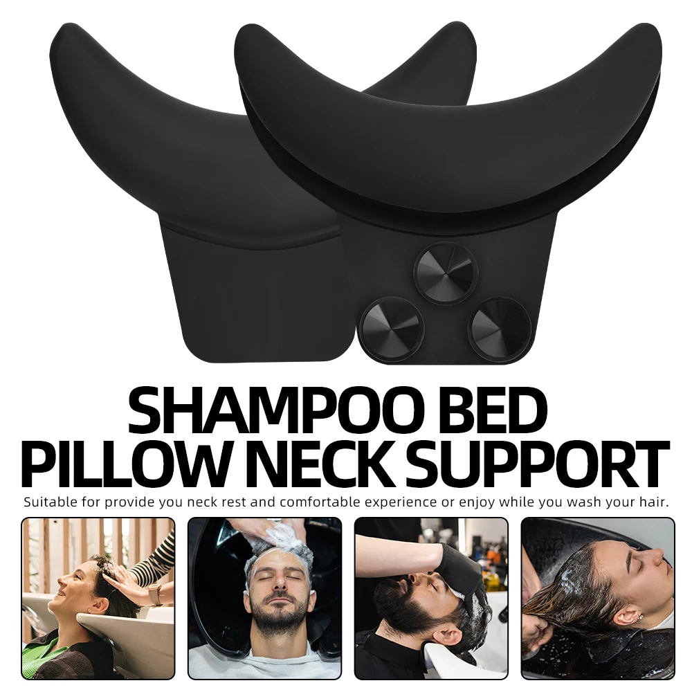 Waterproof Silicone Shampoo Neck Rest Pillow, Anti-Slip Suction Cup Hair Washing Cushion for Salon Barber Sink