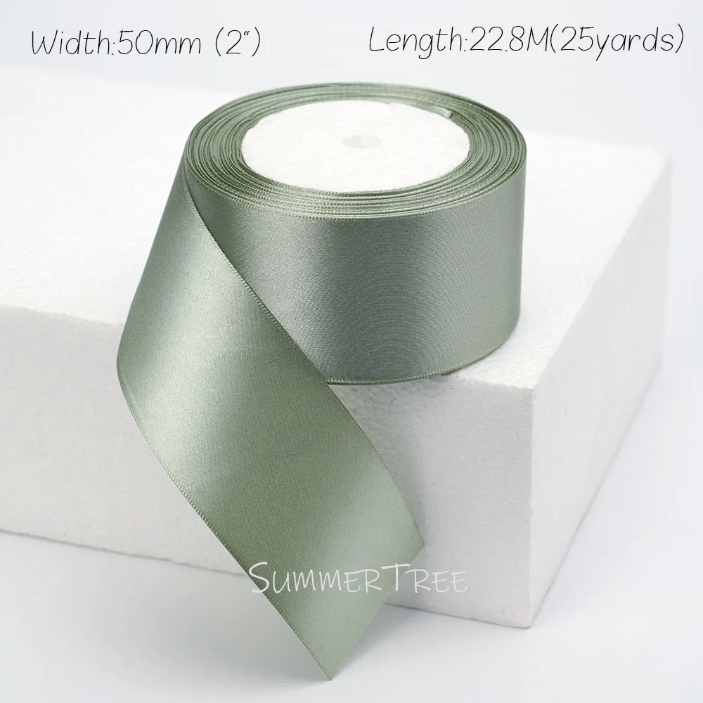 Salbeigrünes Satinband 22,8M 25 Yards Weiches Glänzendes Stoffband für Geschenkverpackungen Hochzeitssträuße DIY-Basteleien Heim- und Partydekoration – Detail 13