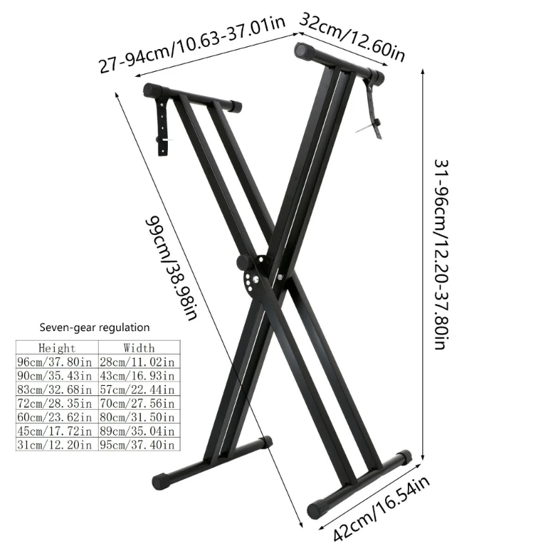 E-Piano-Halterung, angepasster stabiler Keyboard-Rack, angepasster E-Piano-Ständer, doppelt verstrebter Keyboard-Ständer