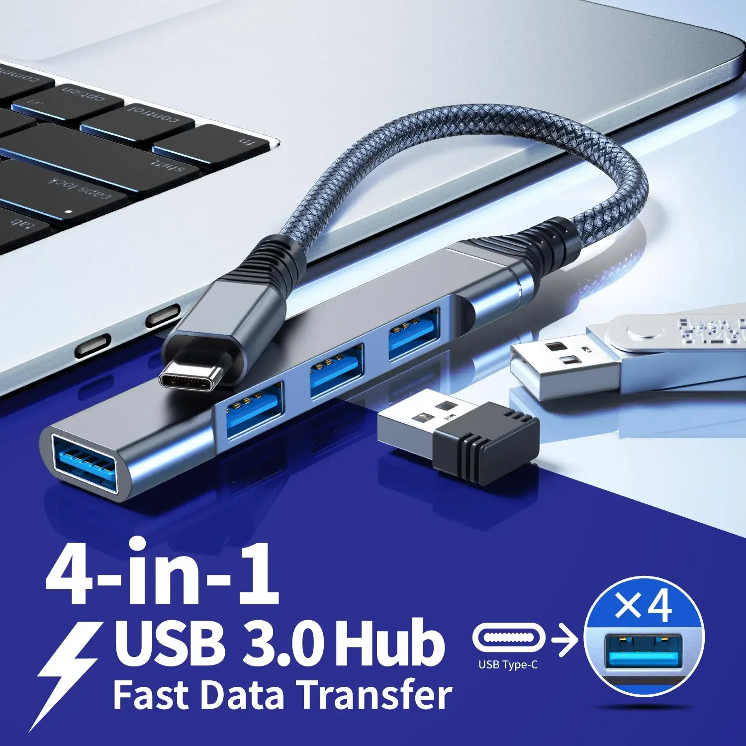 USB-C-Hub 3.0 Typ C 4-Port Multi-Splitter-Adapter OTG für Xiaomi Lenovo Macbook Pro 13 15 Air Pro PC Computerzubehör
