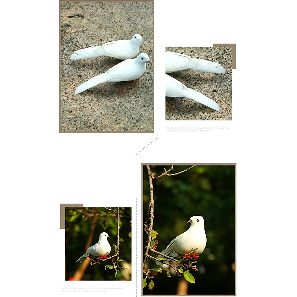 Garden Statue Set Foam Feather Bird For Festive Occasion Display Long Lasting Material Wholesale Bulk Pack For Garden Landscape