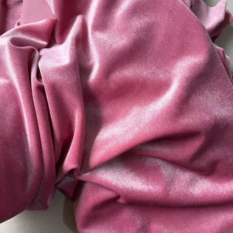 النبيذ الأحمر الوردي الأحمر المخملية الناعمة مع نسيج مرن مناسبة للخياطة فستان رسمي خلفية DIY، ستائر تزيين حفلات الزفاف #2