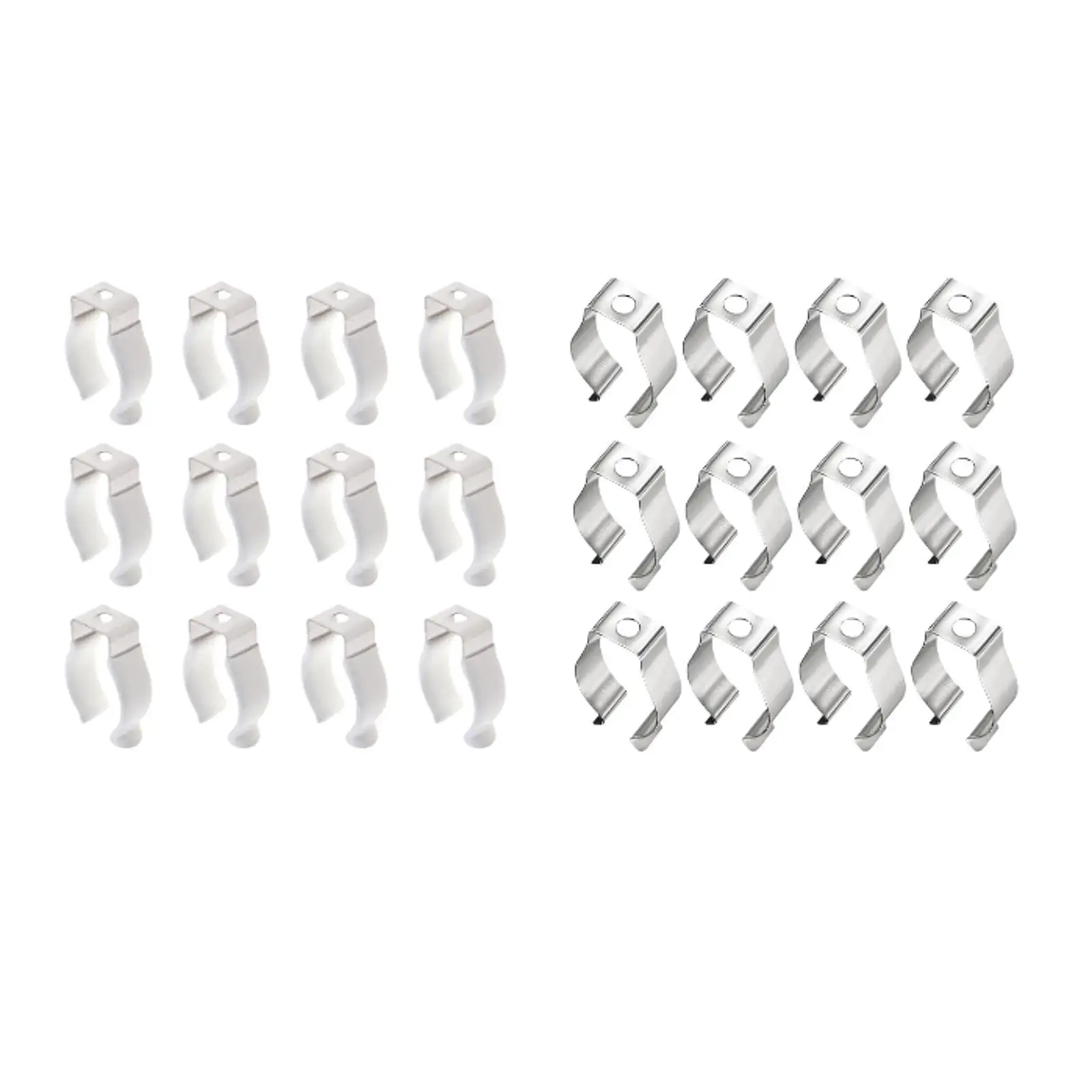 12Pcs T8 Clips Holder Bracket Pipe Clamps LED Fluorescent Tube Replacement