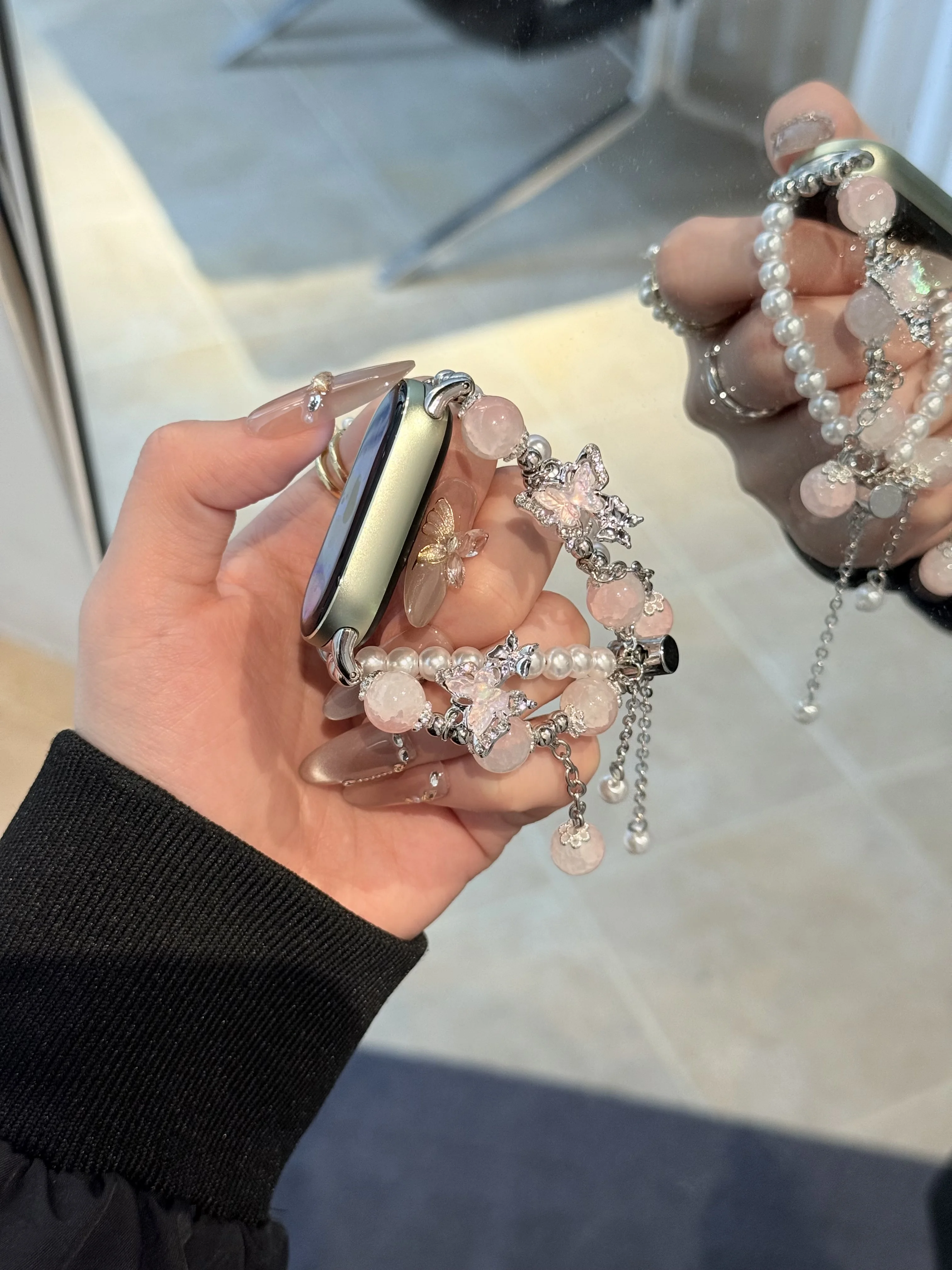 

Strap Dreamy Pearl Butterfly Suitable Xiaomi Band 8Pro/9Pro，For Mi band 3/4/5/6/7，8/8NFC/9/9NFC/10/10NFC，For Redmi Watch5/4/6