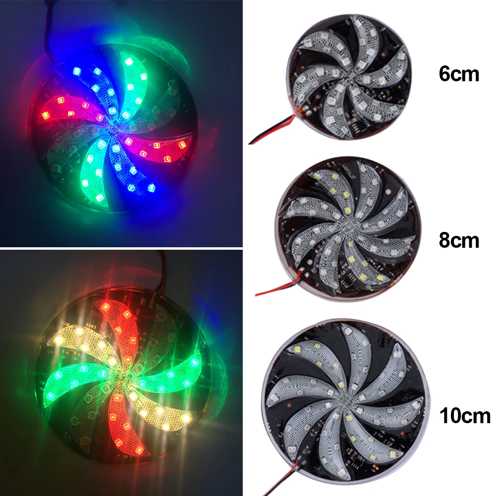 12V Fire Wheel Lights Colorful Modified Windmill Lights Motorcycle Car LED Strobe Light Car Styling Atmosphere Lamp Flash Lamp