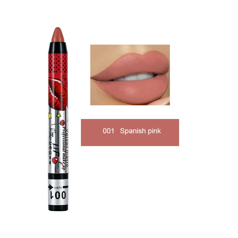 1pc Velvet Matte Lipstick Pen Waterproof Long Lasting Lip Balm Sexy Red Lip Liner Smooth Easy Makeup Lipstick Pen Lipstick Matte