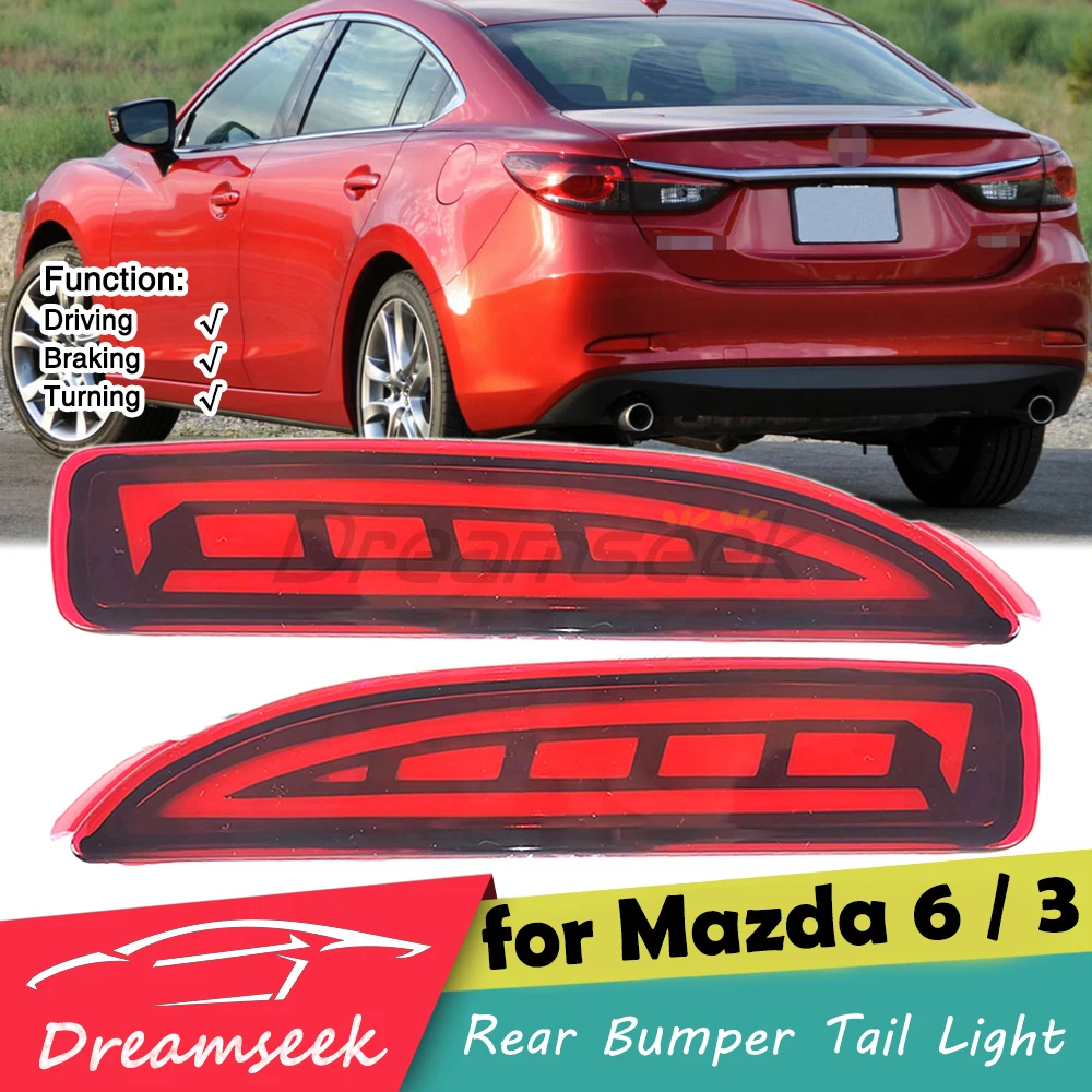 

Светодиодный задний фонарь заднего бампера для Mazda 6 3 2014-2018 Mazda 5 2008-2015, динамический указатель поворота, отражатель, мигалка