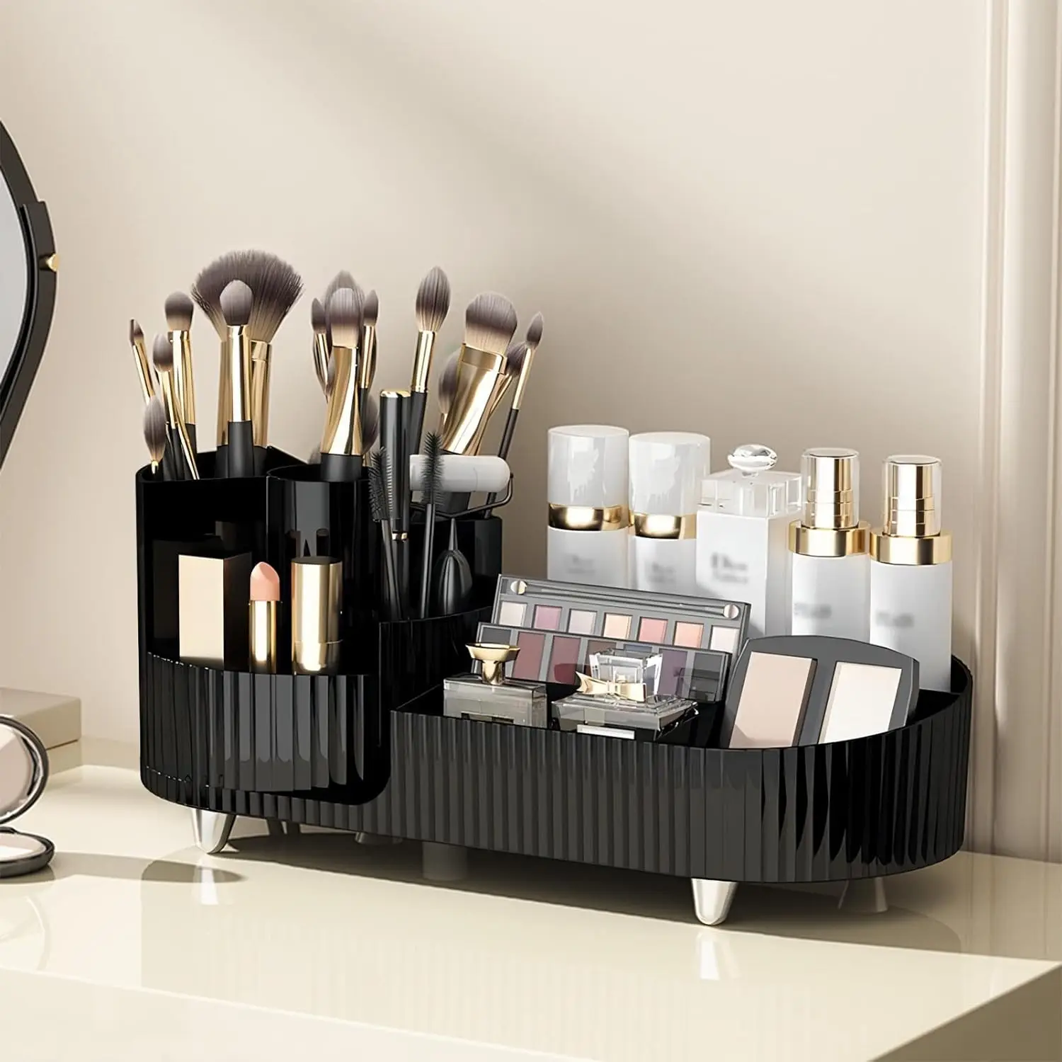 Large Rotating Makeup Organizer,Capacity Cosmetic Display Case,bathroom Counter Organizer,Makeup Brush Holder