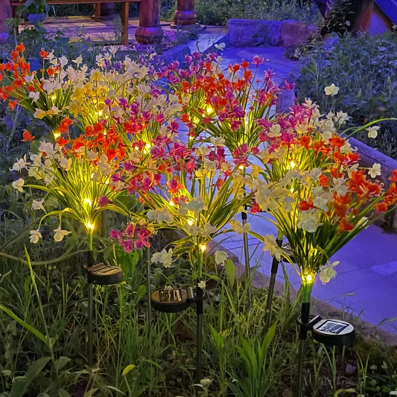 Luz Solar LED, Control de luz de flores silvestres, inducción, jardín al aire libre, decoración exterior, iluminación impermeable para el hogar, luces de flores para césped