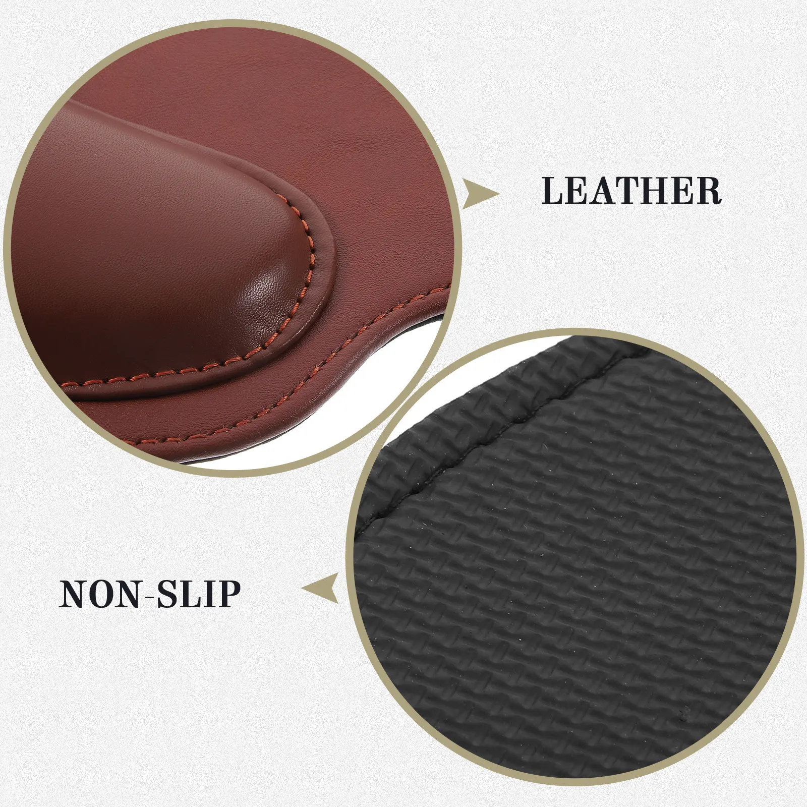 

Premium Brown Round Leather Mouse Pad | Anti-Slip Wrist Support Mat for Gaming, Office & Desktop Ergonomics