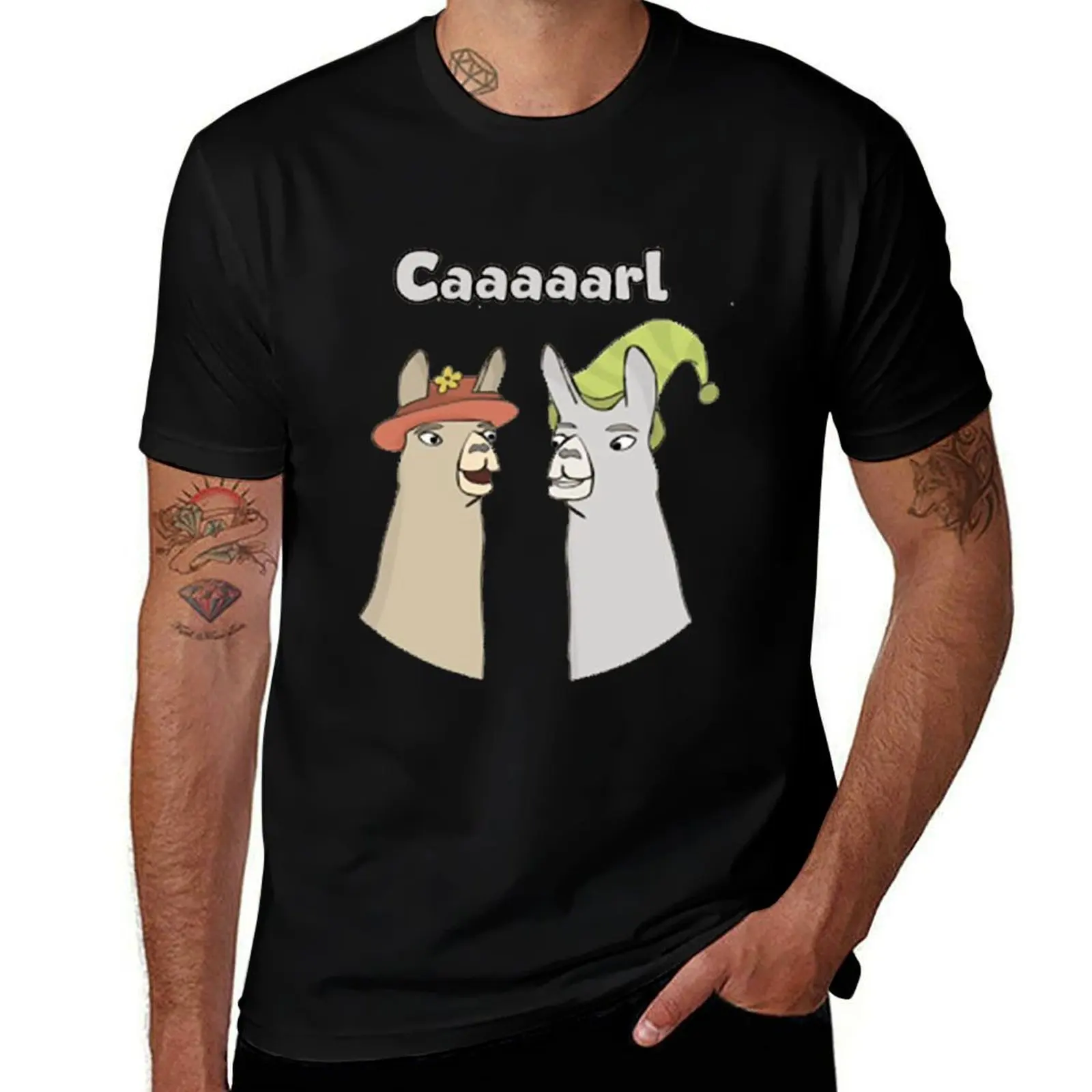 

Llamas with Hats - Caaaarl T-Shirt Stylish Graphic Short Sleeve Top