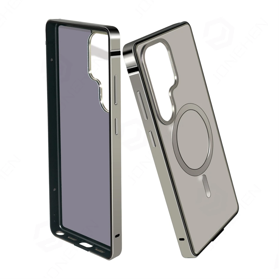 Magnetyczne aluminiowe etui z metalową ramką do Samsung Galaxy S25 S26 Ultra S26ultra 5G, hybrydowa osłona ochronna ze stopu z bumperem, kompatybilna z MagSafe. — zdjęcie produktu 3