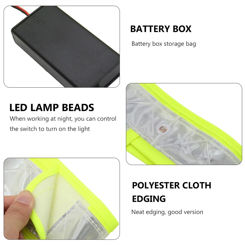

Equipment LED Safety Jacket with Light Night Run Polyester Reflective Vest Work Clothes