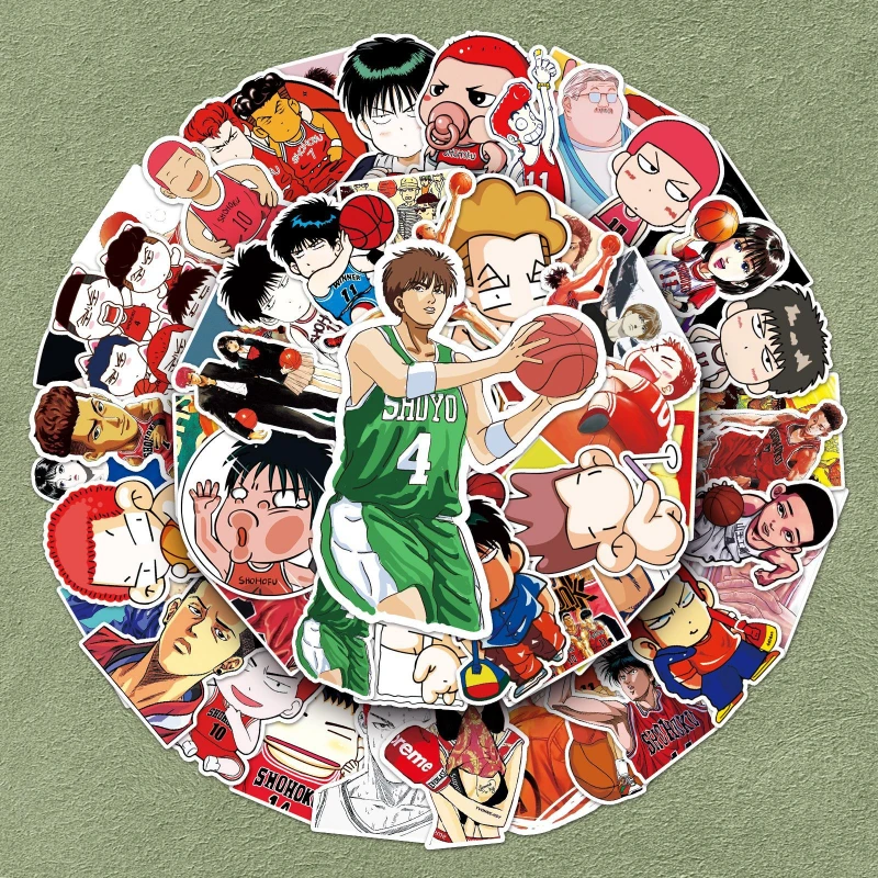 57/30/10PCS Hisashi Mitsui Ryota Miyagi Rukawa Kaede Anime Peripherals Q Version Suitcase Personality Skateboard Cup Stickers