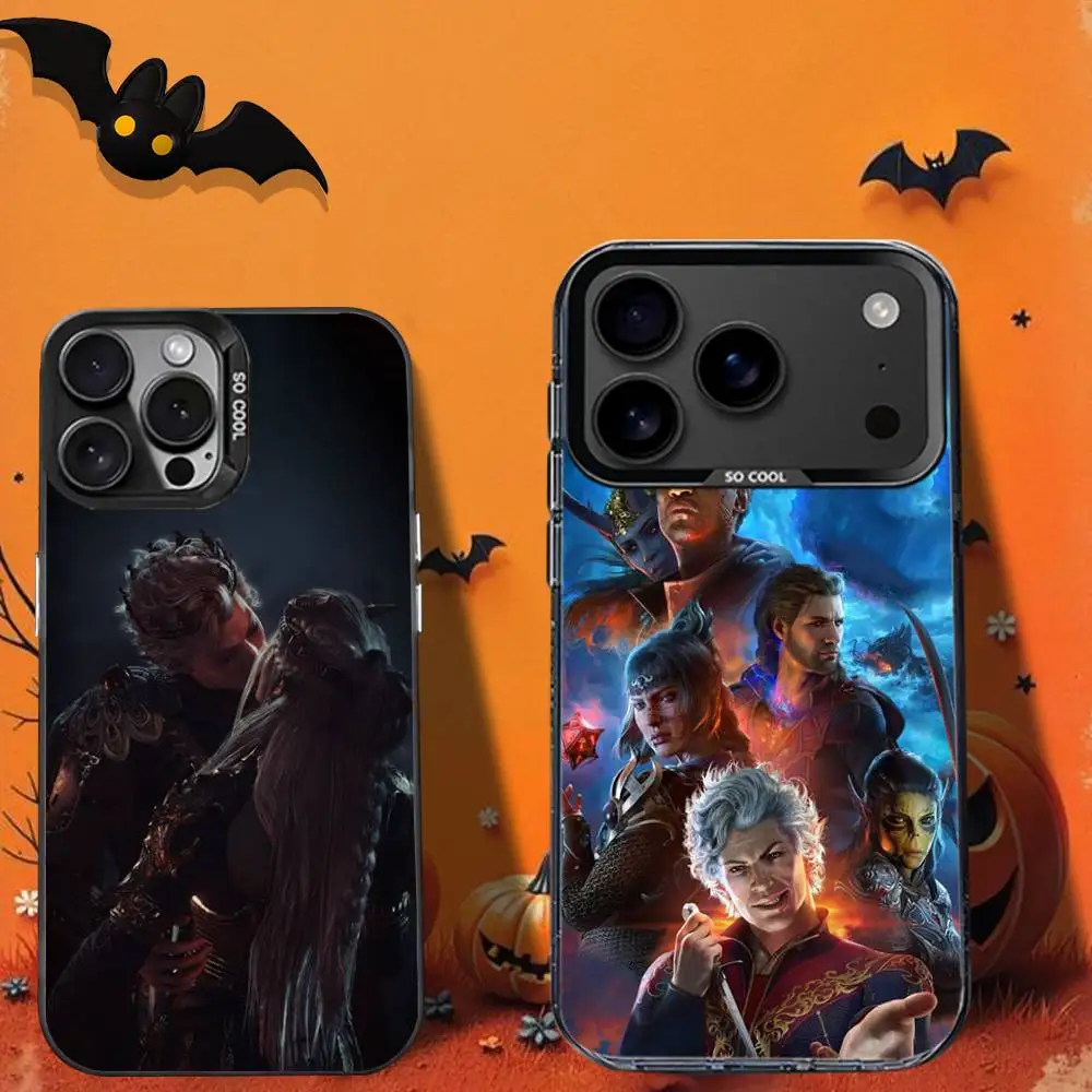 

B-Baldurs-es A-Gates Game Phone Case For iPhone 16,12,13,17,15,1,11,Mini,Pro,SE,XS,MAX,Black Matte Silicone Cover