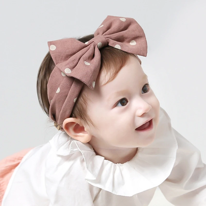 Newborn Baby Headband For Girls Elastic Knit Children Turban Baby Bows Soft Cotton and linen Kids Headwear Hair Accessories 0-2Y