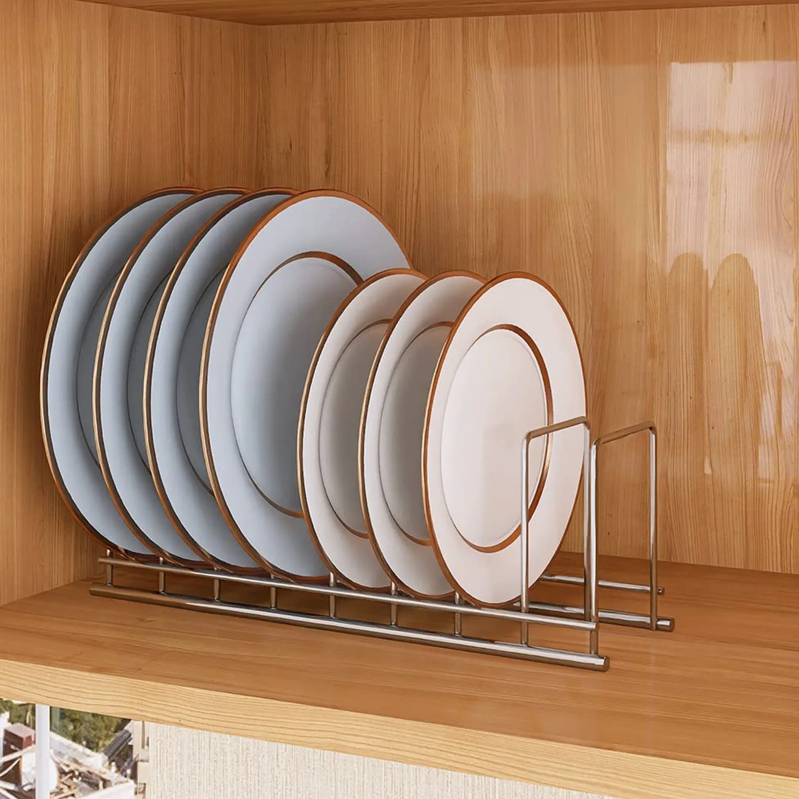 Organisateur de couverts de cuisine, égouttoir en acier inoxydable, Durable/résistant à la rouille, réutilisable pour la vaisselle de table, couvercle de Pot, outil de rangement 2 pièces