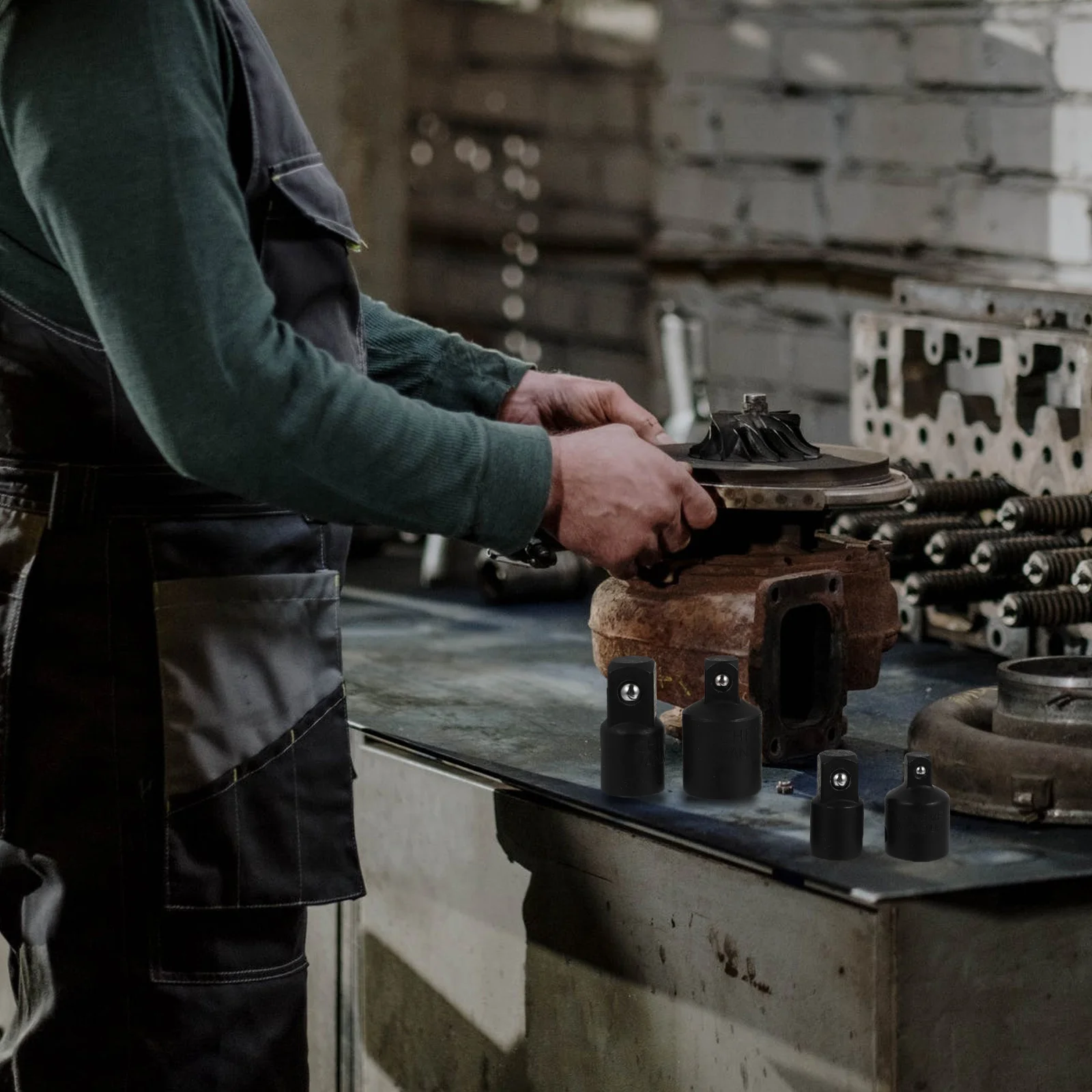 4 قطعة محولات المقبس الكرة الصلب قوي أدوات مفتاح إصلاح السيارات المهنية محول مأخذ التوصيل عدة لليد صيانة السيارات