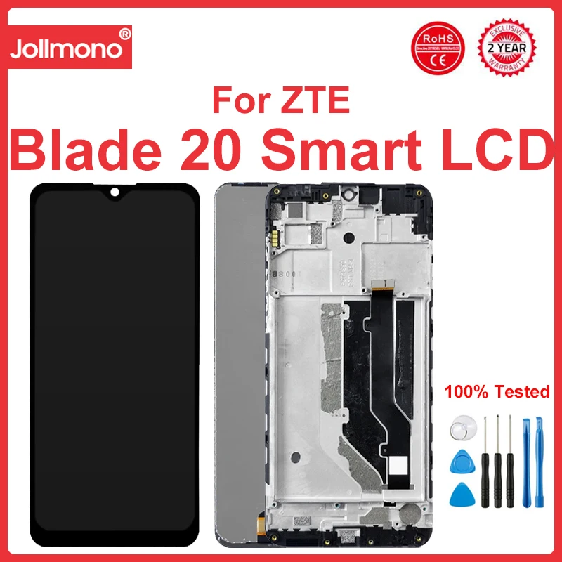 

For ZTE Blade 20 Smart. Модель ZTE 2050RU LCD Display Touch Screen Digiziter Assembly With Frame For ZTE 20 Smart 2050RU LCD