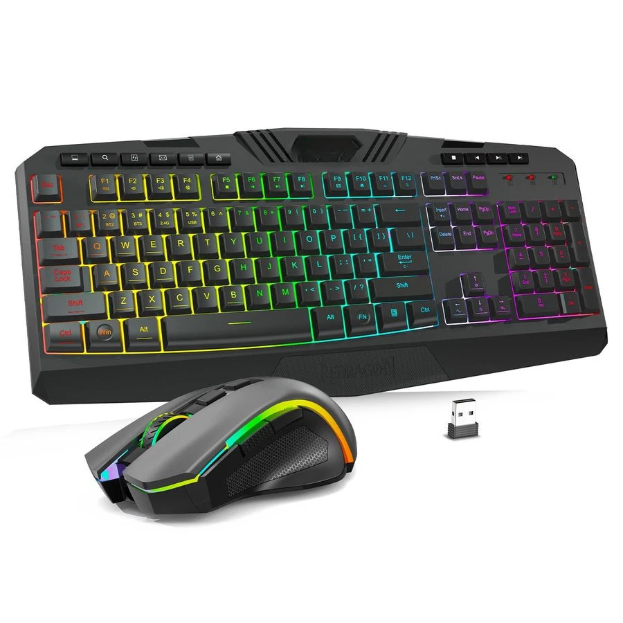 S101MKS Gaming Keyboard and Mouse Wireless with TriMode, RGB Keyboard and 4800 DPI Gaming Mouse, 10 Independent Multimedia Keys