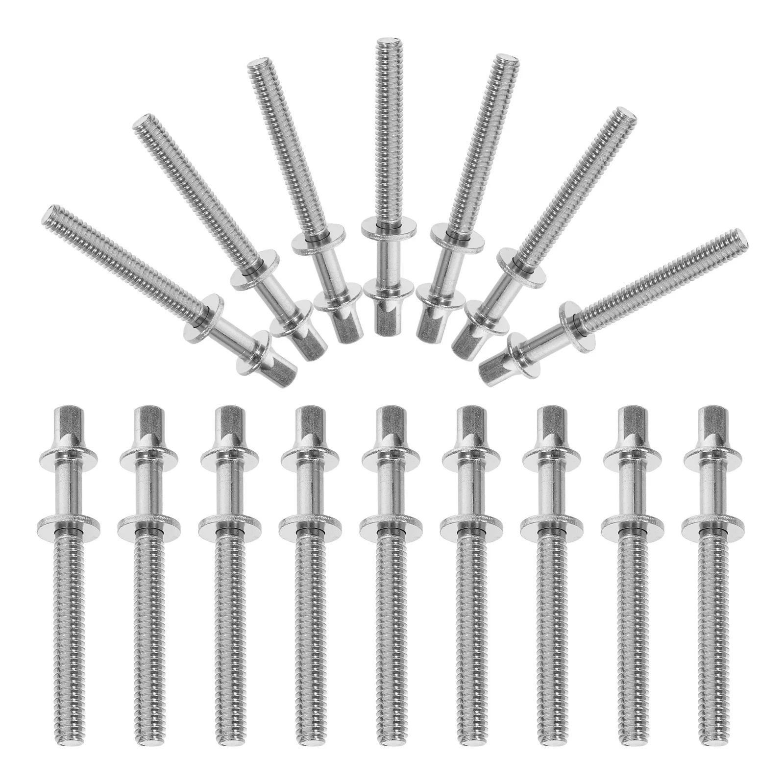 

30pcs Drum Tension Rods 5Mm X 50Mm Silver Durable Metal Replacement Parts For Snare Bass Drum Hardware Accessory Percussion