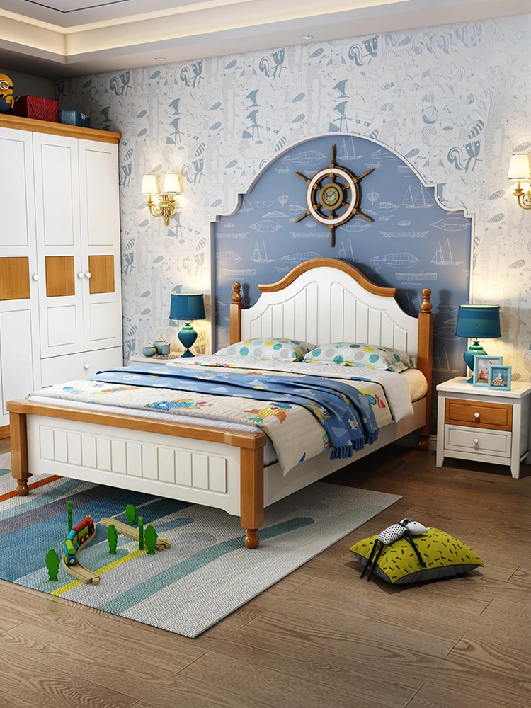 

Simple 1.2-meter single bed for boys, 1.5m for teenagers, 1.8-meter multi-functional economy Mediterranean bed