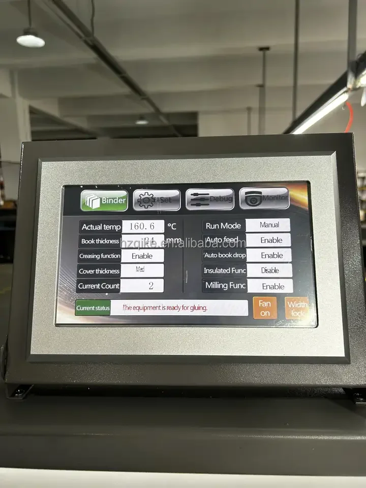 QK-3H  Book Perfect Binder Glue Binding Machine  With Creasing Function and Touch Screen
