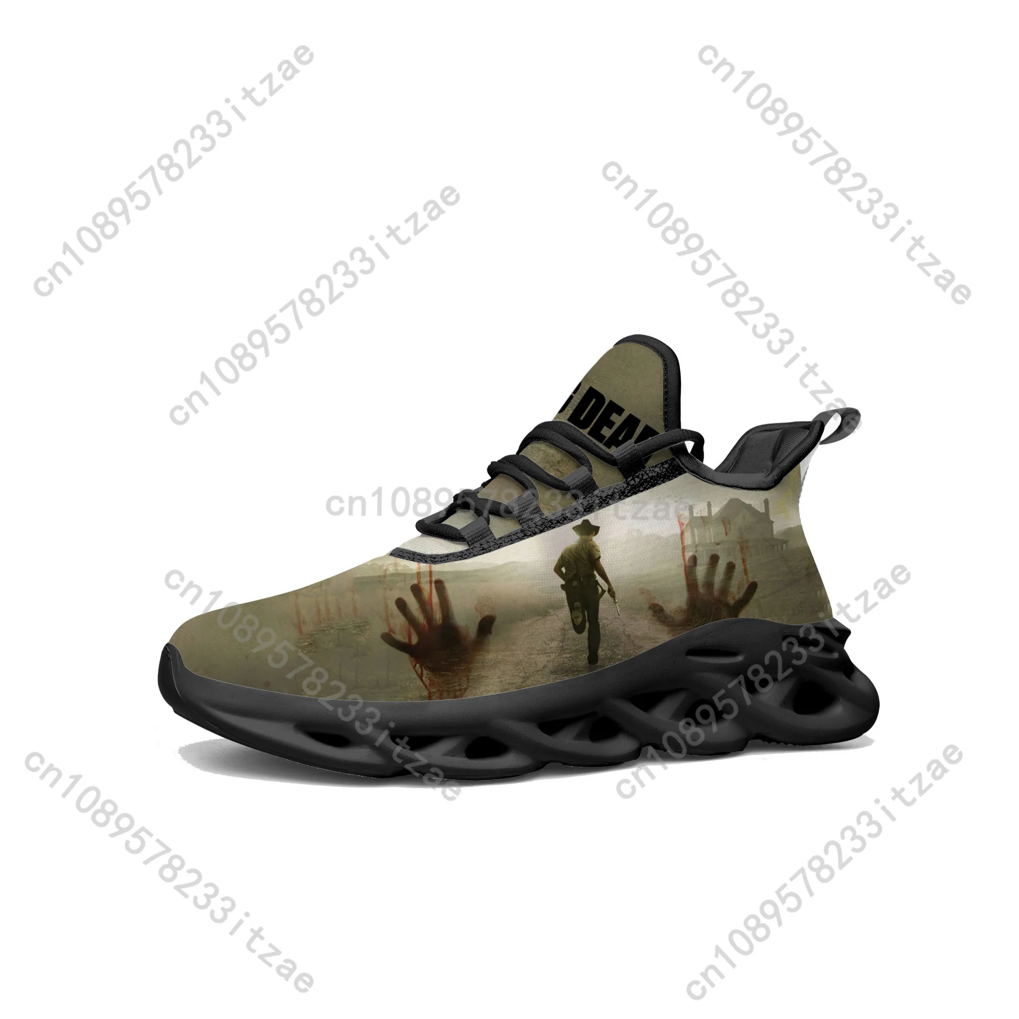 

The Walking Dead Horror Flats Sneakers Mens Womens Sports Running Shoes High Quality Sneaker Lace Up Mesh Footwear custom Shoe