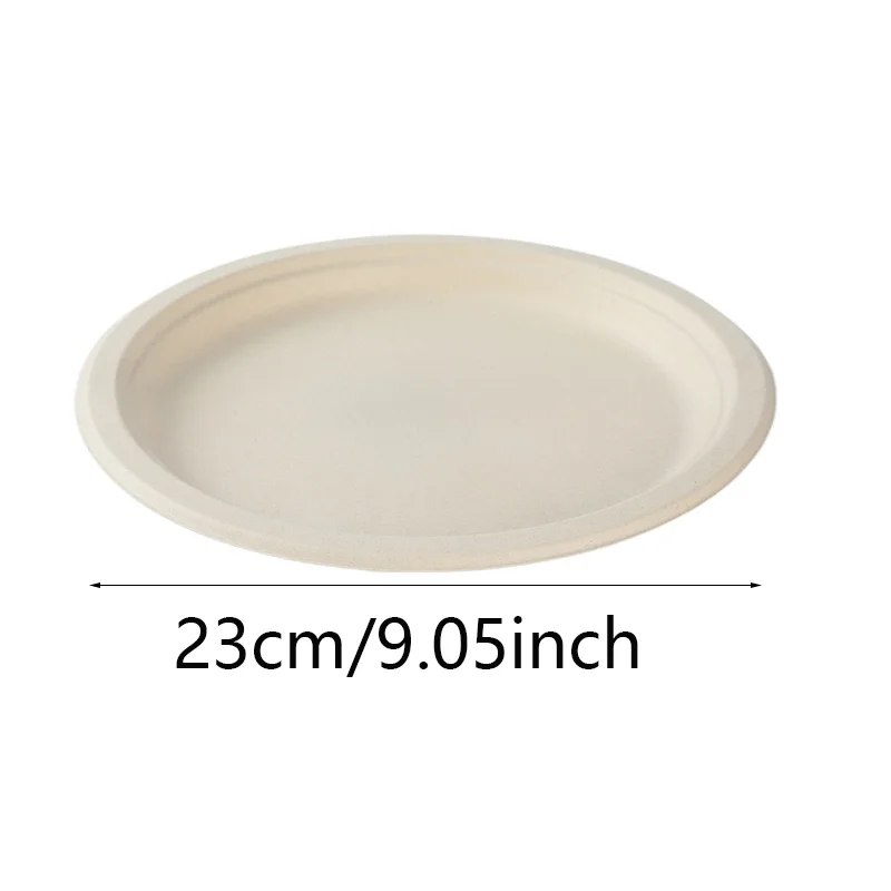 50/100PCS Piatti di carta bianchi/marroni Piatti di carta usa e getta impermeabili resistenti all'olio adatti per la tavola rotonda della festa di compleanno