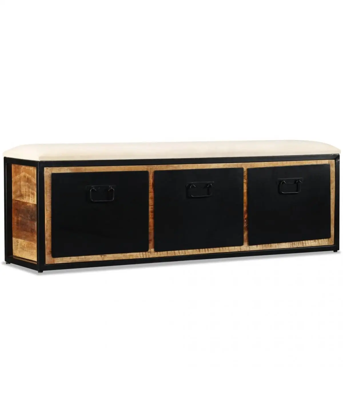 Benches for reception and storage storage bench 3 drawers wooden handle 120x30x40 cm