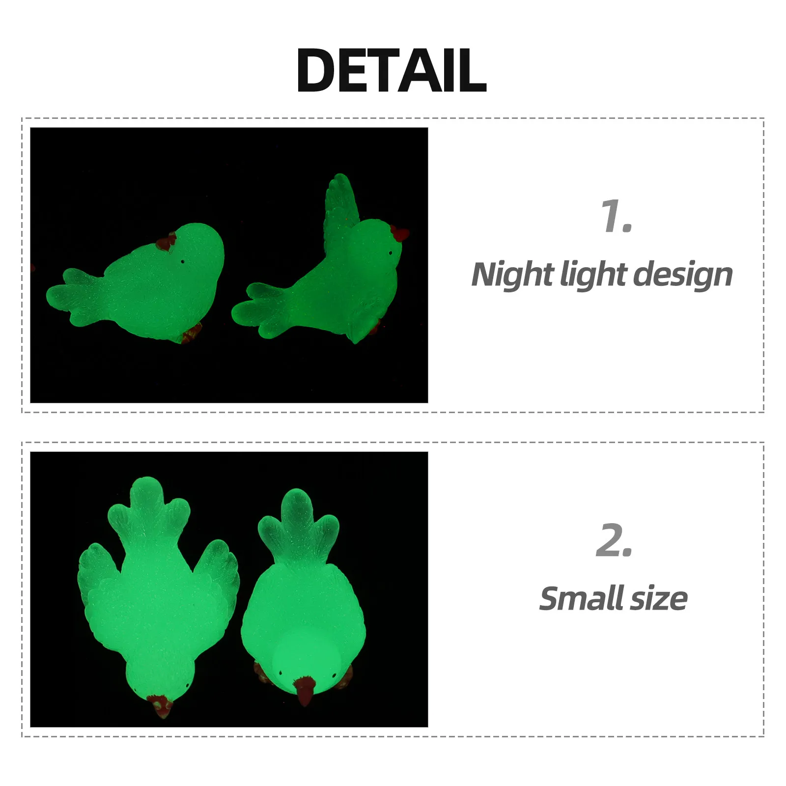 Luminous Dove Figurines 8 Piece Glowing Resin Bird Statues for Aquarium Garden Desktop Night Decor